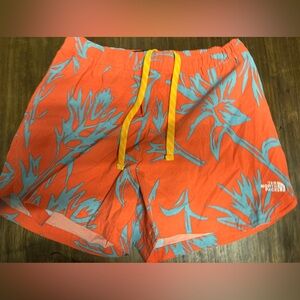 Women’s The North Face Orange and Teal Patterned Shorts